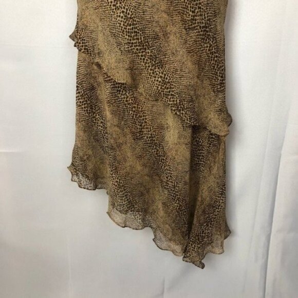 Vintage Chetta B Leopard Print Layered Silk Dress L - Picture 7 of 12